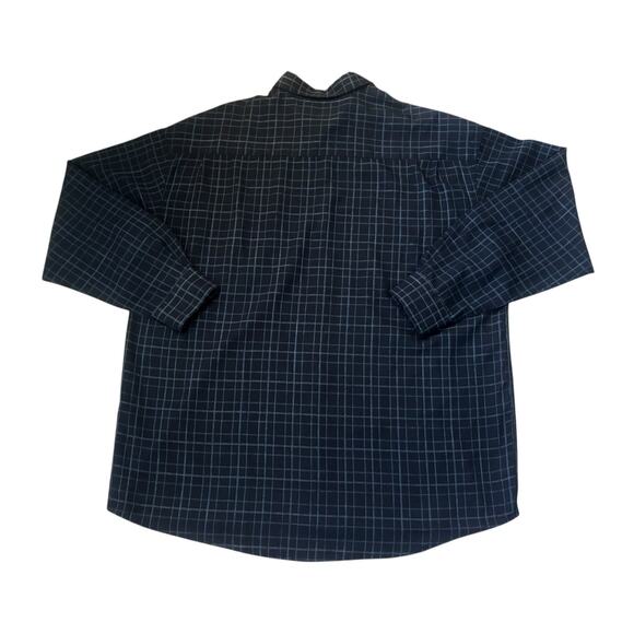 Haggar Clothing Dark Blue Check Button-Down Mens Size XLT - Picture 8 of 8
